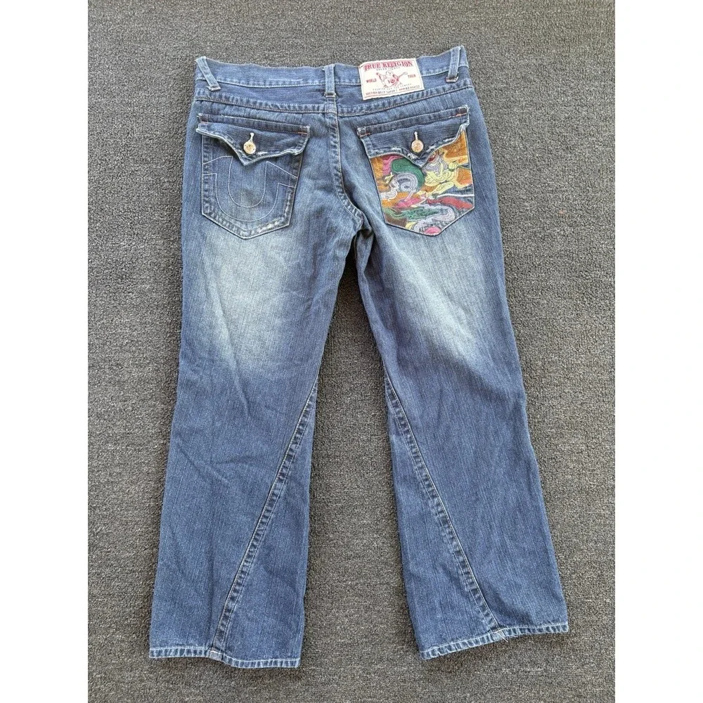 True Religion Billy Super T Jeans 40x33 Made in USA Dragon Embroidery Pocket